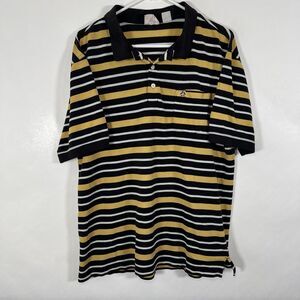 Vintage Original Penguin Polo Shirt Mens XXL (Fits Like Large) Yellow Striped